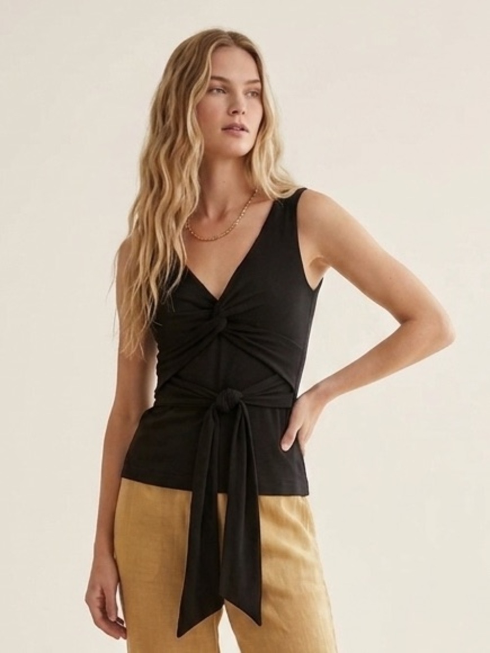 BCBGMaxAzria Black Dressy Tank Top